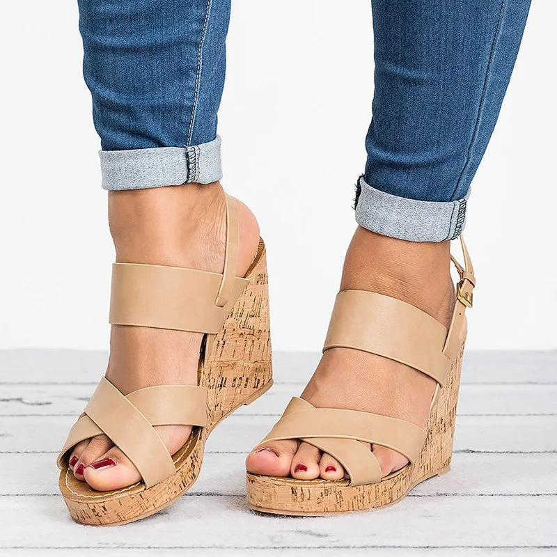 Женские босоножки обувь на танкетке женские высоком каблуке Туфли гладиаторы