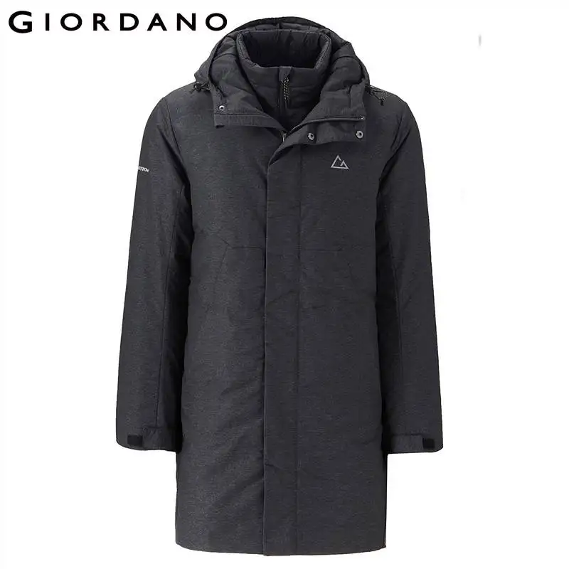 Giordano 3-х секционная хлобчатобумажная светоотраэающая зимняя куртка с капюшоном средней длины,имеет несколько варинтов окраса,а так же размеров - Цвет: 04Grey