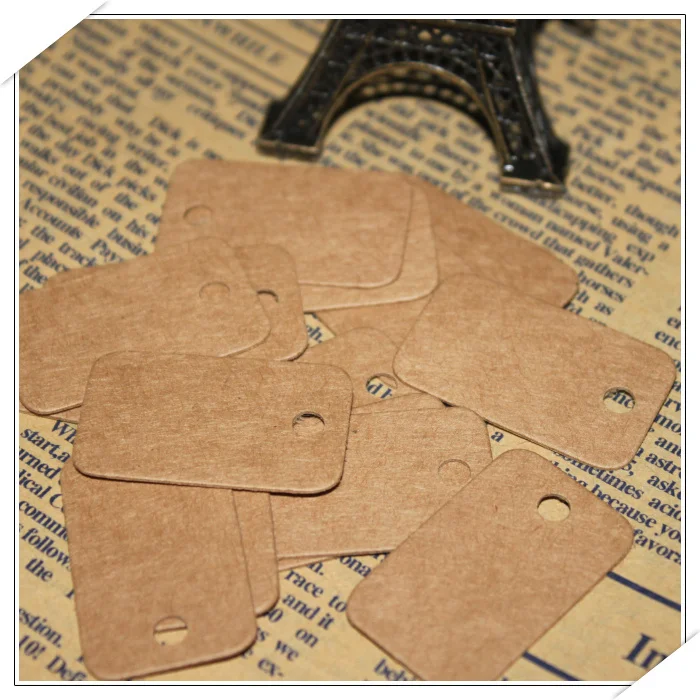 Оптовая продажа 2*3 3 см Круглый угол крафт маленькая пустая бирка ретро