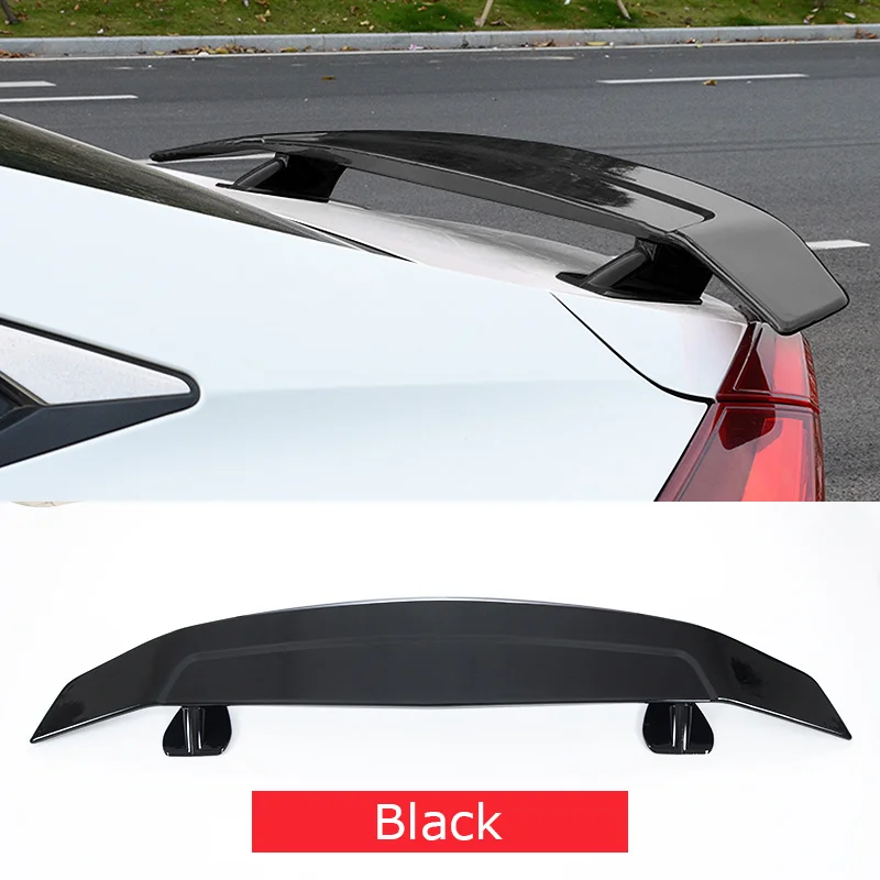 black AITWATT Подходит для Honda Civic спойлер из углеродного волокна ABS пластик черный цвет задний спойлер задний багажник губы крыло автомобиля Стайлинг - Цвет: black