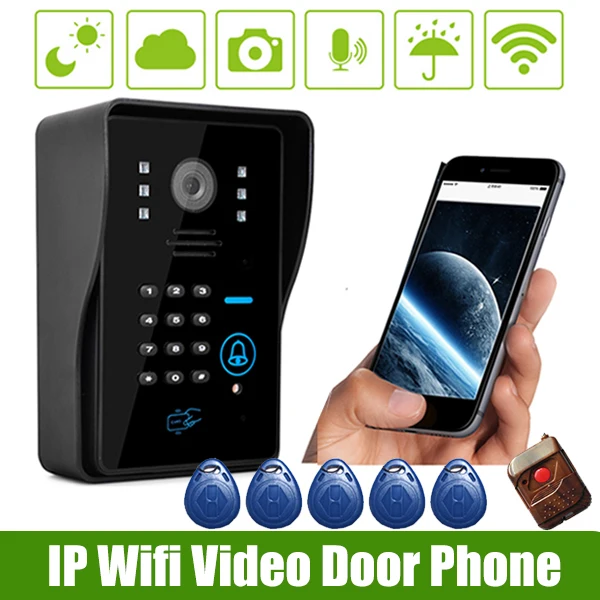 2016 Беспроводной сенсорный водонепроницаемый WI-FI Видео-телефон двери интерком