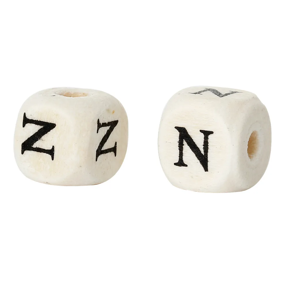 Деревянные разделительные бусины с буквой А на Н 8 сезонов кубические