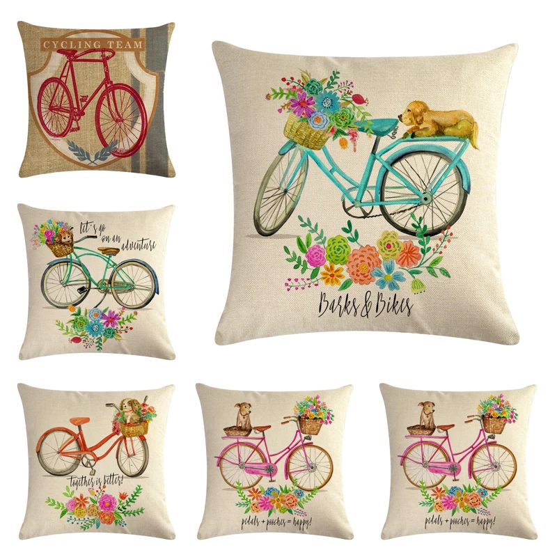 

1 шт., декоративная подушка из хлопка и льна с цветочным принтом