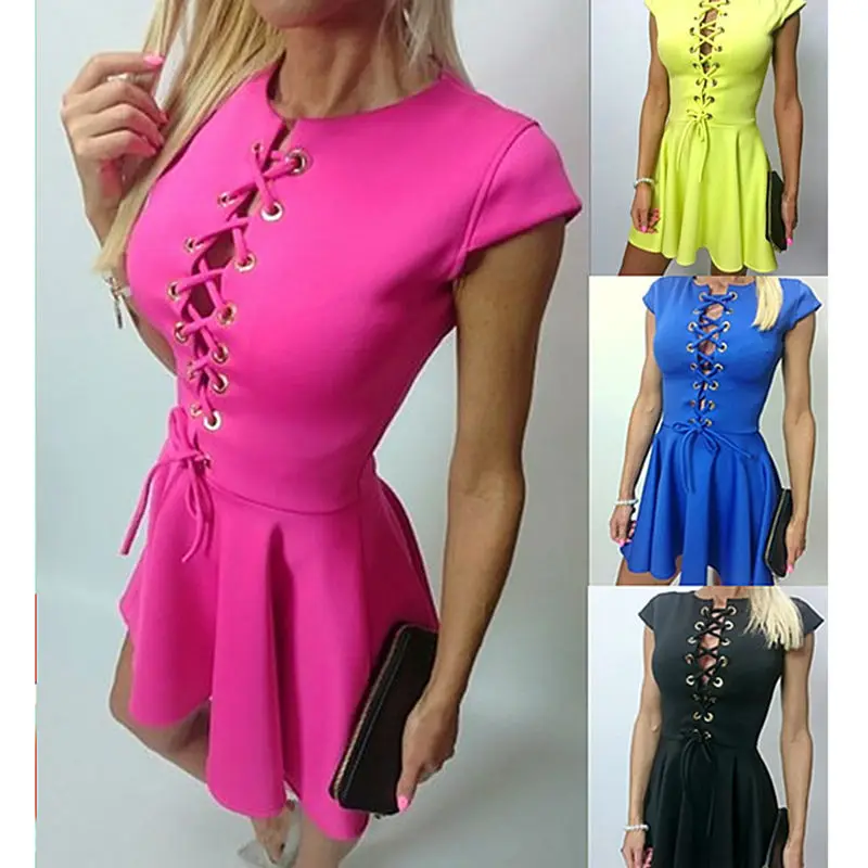 Женская Сексуальная Летнее Платье 2016 Выдалбливают Bodycon Платья Повязки Тонкий