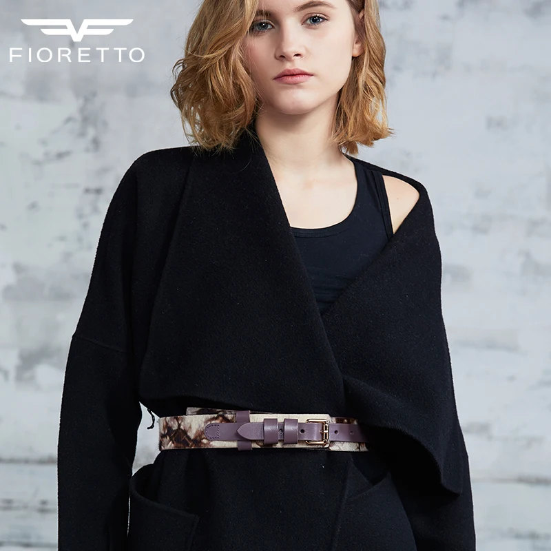 FIORETTO модный Камуфляжный пояс из воловьей кожи для пальто, платье с заплатками, женские широкие ремни с пряжкой, 3 цвета