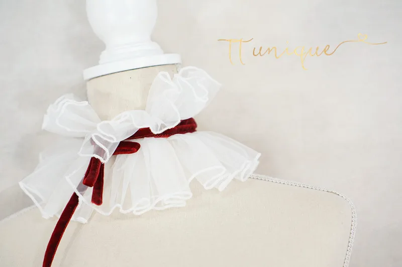 Customized model styling photo photography travel with neck accessories light dress Lace Detachable Lapel Choker Necklace Shirt |