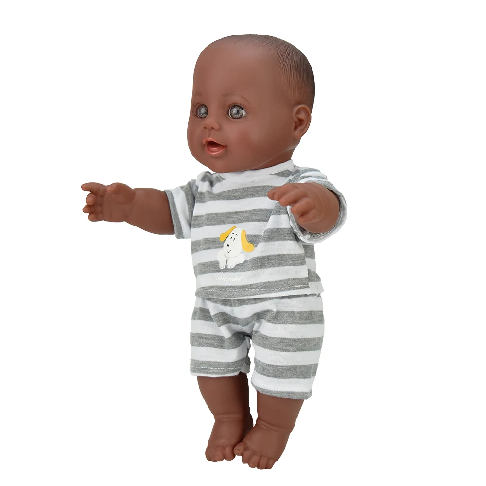 12 дюймов! Силиконовые волосы винил reborn baby новорожденный черный boneca куклы