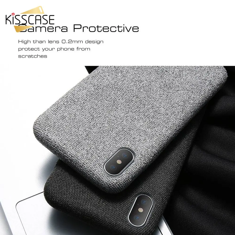 KISSCASE деловой чехол для iPhone X 6 6s Plus модный тканевый 7 8 plus Роскошный задней панели