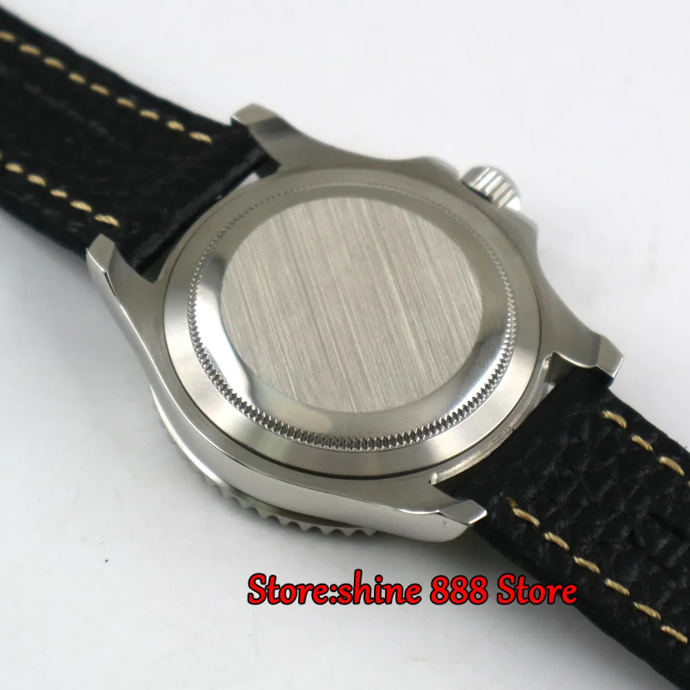 

40mm Parnis black dial Stainless steel case Automatic MIYOTA movement sapphire glass Mens Watch
