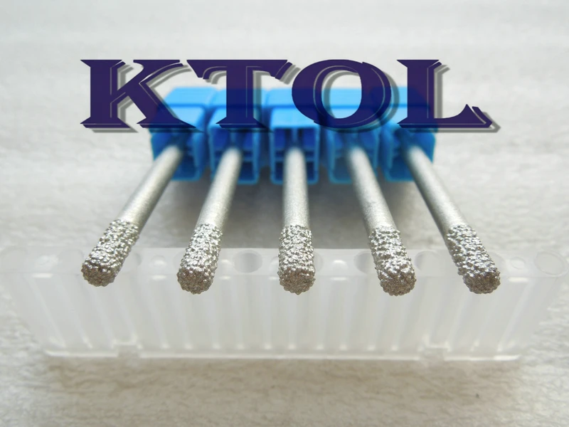 Фрезы для гравировки алмазного камня с плоским дном 5 шт. 4x8 мм торцевые