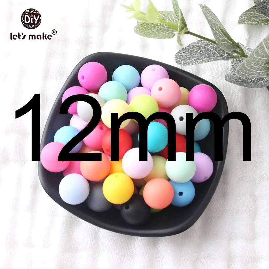 12mm old color Давайте сделаем Силиконовые Бусины круглые карамельные Желтые цвета 100 шт Детские Прорезыватели 12-15 мм Аксессуары для младенцев DIY кормящих браслет бисер для детей - Цвет: 12mm old color