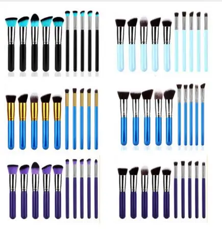 (30 компл./лот) Профессиональные кисти для макияжа 10 шт./набор косметических кистей