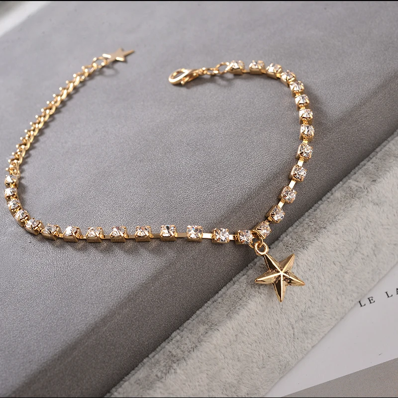 New Ankle Bracelets For Women Copper Cubic Zirconia Chains Female Trendy Jewelry Ladies Anklets Foot Accessories | Украшения и