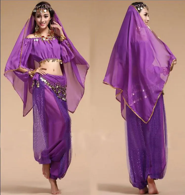 Костюмы для танцев в Стиле Болливуда индийские набор костюма танца живота