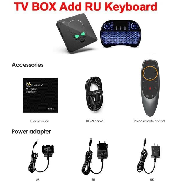 GT King add RU ТВ-приставка Beelink GT-King Amlogic S922X GT King 4G DDR4 64G EMMC Smart tv BOX 2,4G+ 5G Dual wifi 1000M LAN с 4K - Цвет: GT King add RU
