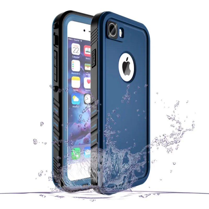 Водонепроницаемый чехол для iPhone 7, iPhone 8, противоударный, для плавания, дайвинга, защита от снега, чехол для iPhone 7, 8, подводный защитный чехол - Цвет: Blue