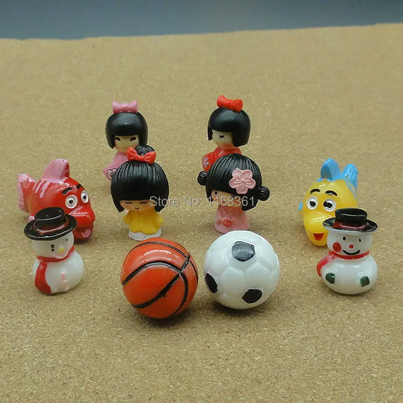 Однотонные японские кимоно из смолы 10 шт./лот Микс девушек и рыбок сказочный сад