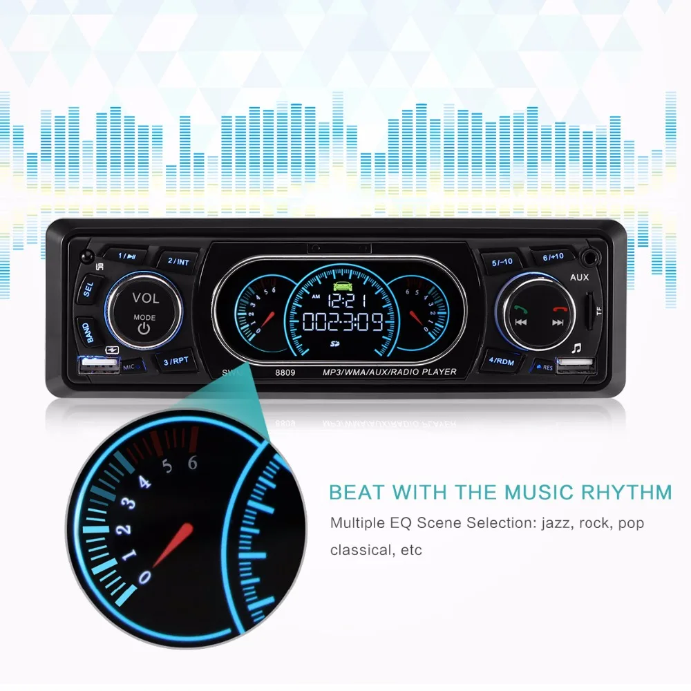Onever 1 Din автомобильный стерео аудио MP3 радио плеер Bluetooth Автомобильный Поддержка