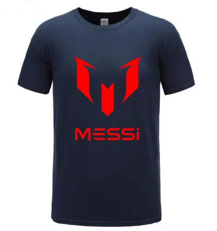 Летняя брендовая 100% хлопок Барселона Месси футболка футболки для мужчин дeтскoй