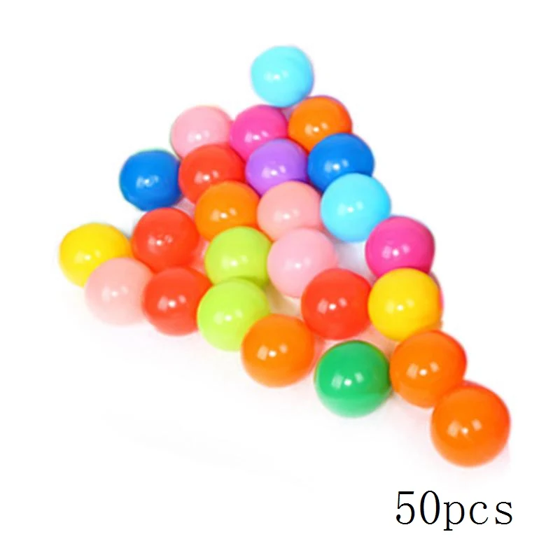 50pcs 25 шт./50 шт./100 шт./лот, красочные шарики океана, мягкие пластиковые детские палатки, игровые мячи для дома, Детские уличные шарики для бассейна, игрушки для плавания - Цвет: 50pcs
