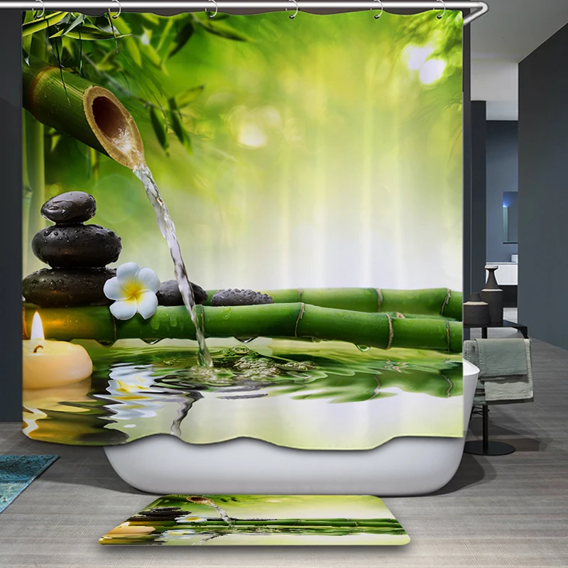 Водонепроницаемая занавеска для душа декор ванной комнаты цветок жасмина