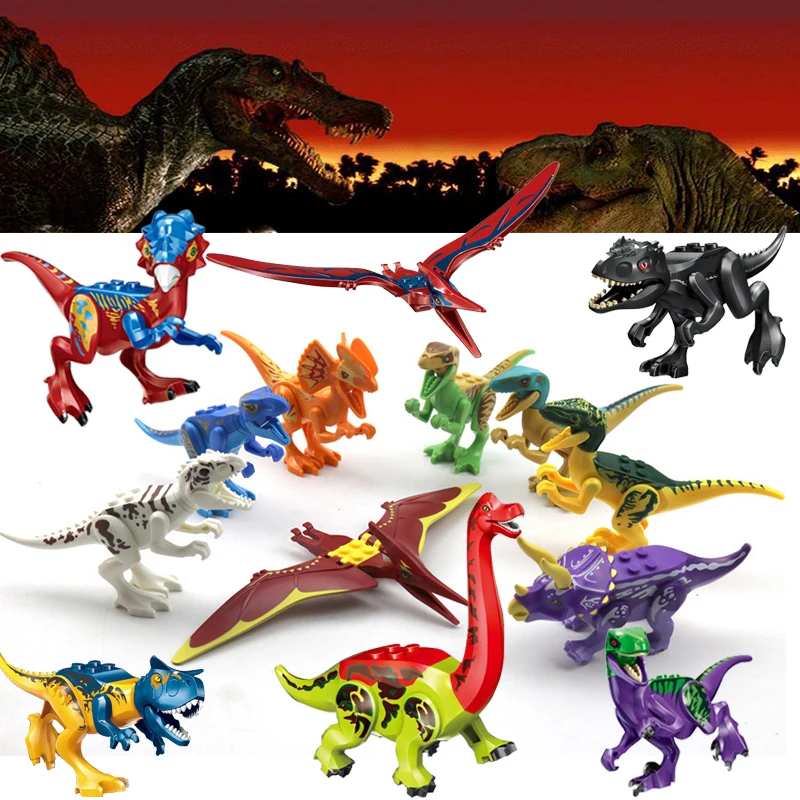 Легоинги Динозавры Юрского мира Зона защиты Карнотавра Набор строительных блоков Детские игрушки Juguetes Совместимые с Легоингом.