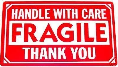 200 pcs/lot 76x51mm HANDLE WITH CARE FRAGILE THANK YOU Shipping Package Label Sticker, Item No. SS10