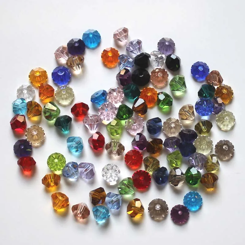 

StreBelle AAA quality Tower shape Austrian crystal beads loose glass Half-bicone bead 6mm 100pcs supply bracelet Jewelry DIY