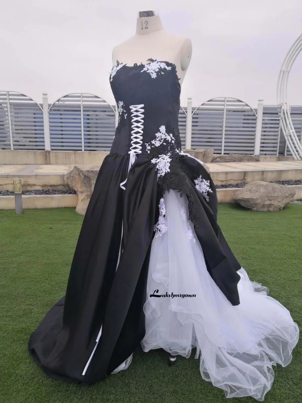 Винтажное свадебное платье белое черное фатиновое для невесты robe de mariee | Свадьбы