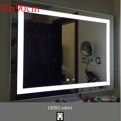 M020A-700x900mm Светящееся настенное умное зеркало для ванной комнаты, роскошное светодиодный зеркало для макияжа, сенсорное интеллектуальное антиразмытое серебряное зеркало с Bluetooth - Цвет: M020A-700x900mm