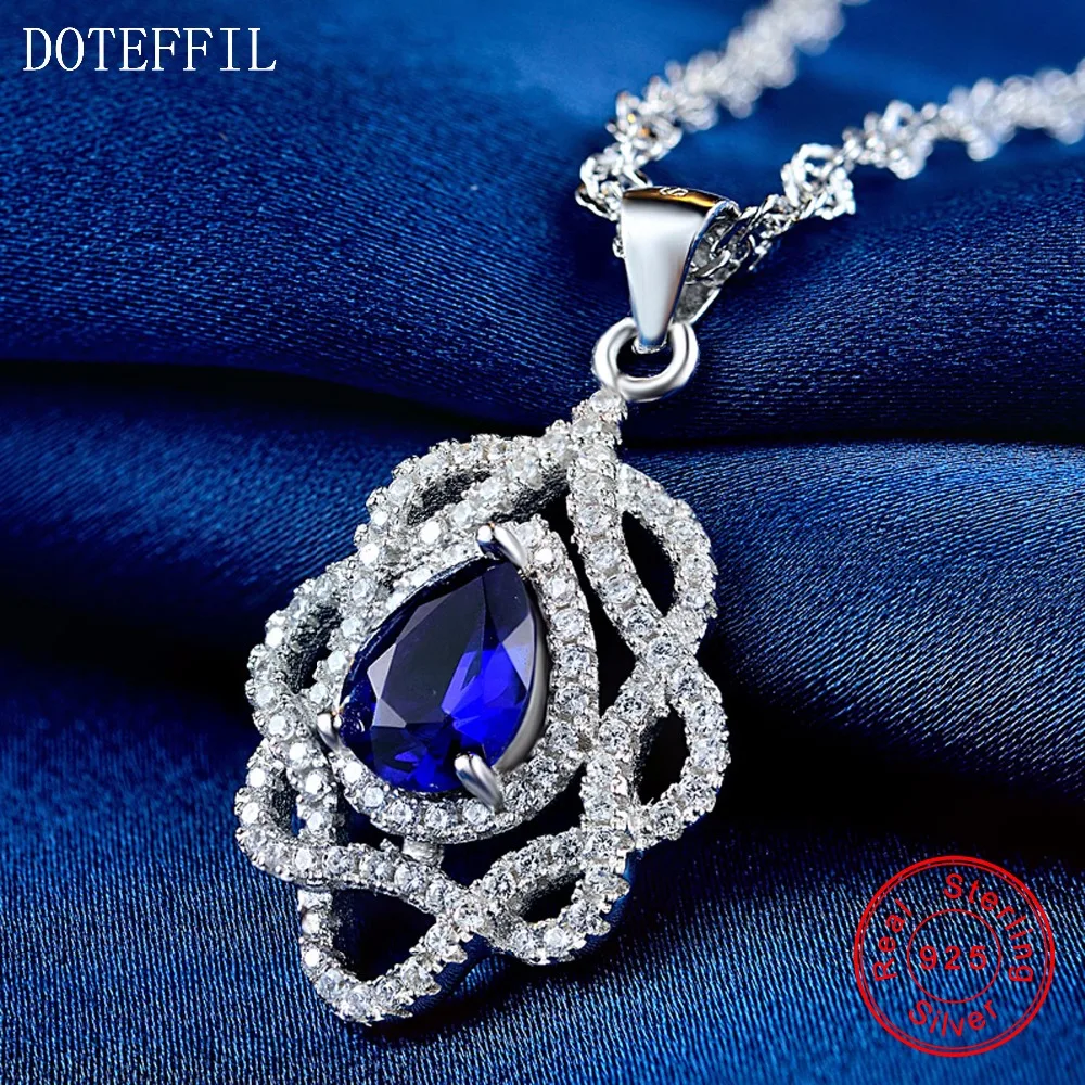 Ожерелье из серебра 925 пробы с кулоном в виде сердца океана|women jewelry|necklace charmsterling