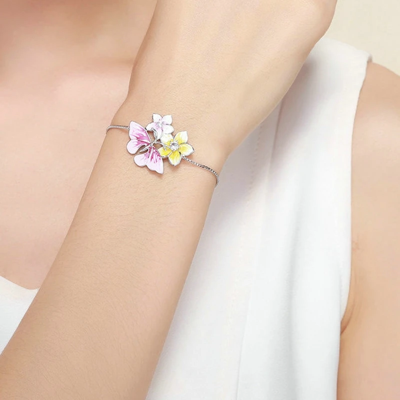 

DOYUBO High Quality Colorful Enamel Flower Copper Bracelet Adjustable Size Flower Bangles Jewelry Fashion Accessories EC004