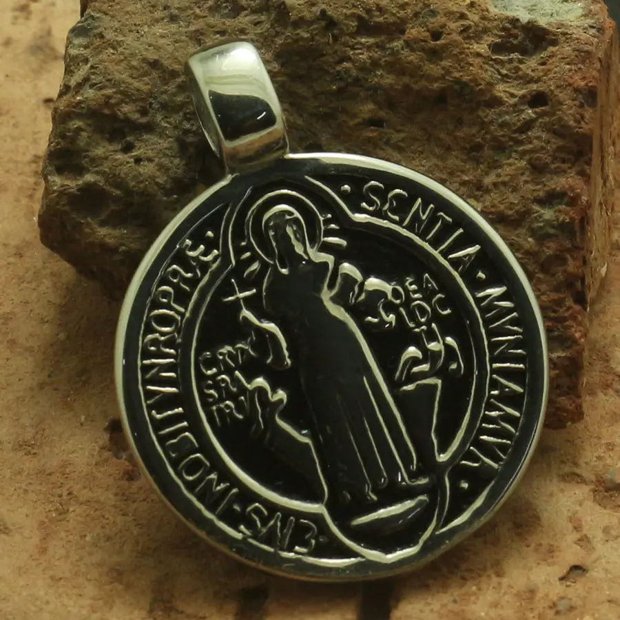 

New Arrival CSPB CSSML NDSMD Saint Benedict of Nursia 316L Stainless Steel Catholic Church Christianity Jesus Pendant