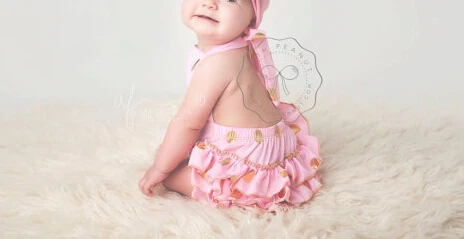 Повязка на голову для девочек розовый и золотой комбинезон в горошек Детский с