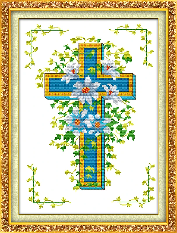 

The cross(1) Printed Canvas DMC Counted Chinese Cross Stitch Kits printed Cross-stitch set Embroidery Needlework DIY