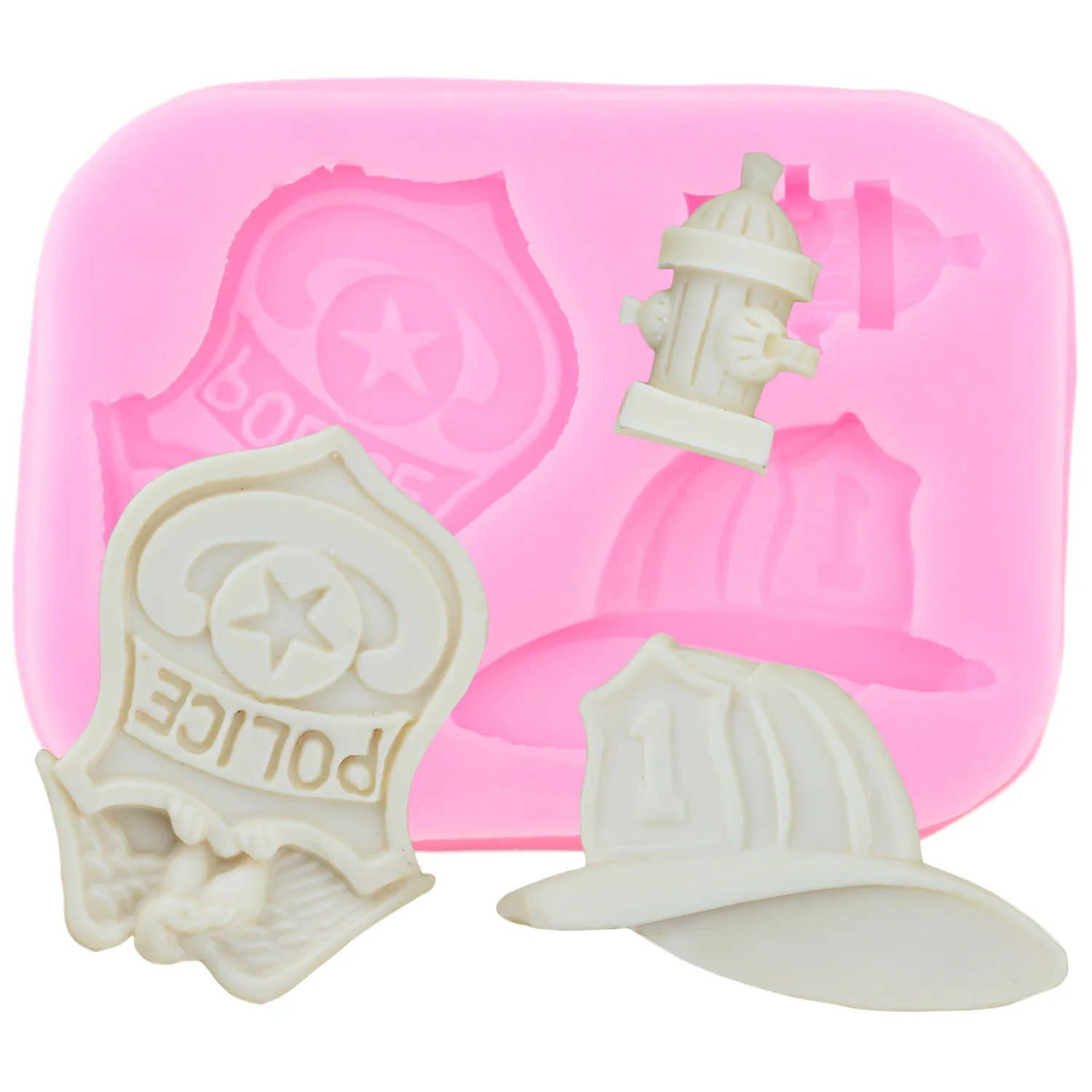 3D пожарная полиция значок шапка силиконовые формы для мастики своими руками