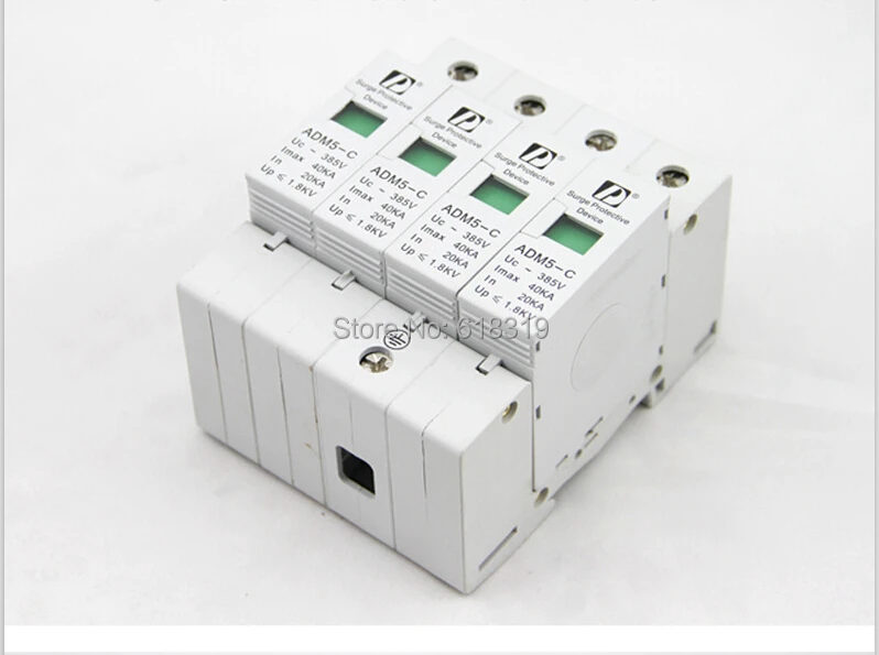 (1 шт./лот) 4P 20-40kA 380V AC din-рейка SPD Низковольтное устройство защиты от перенапряжения