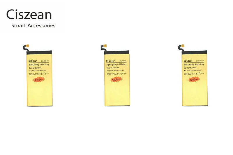 Ciszean 3x3800mAh EB BG928ABE Золотая батарея для Samsung Galaxy S6 Edge + Plus G928F G928A G928P G928T G928V G928S