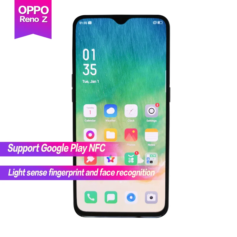 OPPO Reno Z новый 6 4 &quotAMOLED Капля воды экран Поддержка NFC 2340x1080 4035 мАч Восьмиядерный