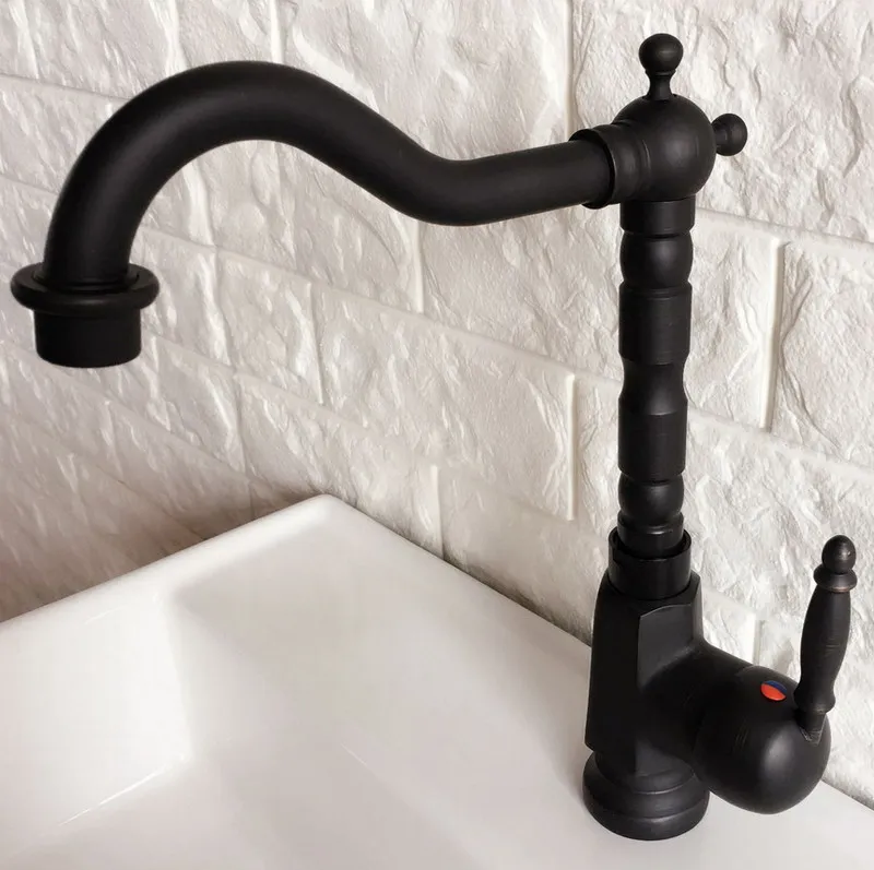 Black Oil Rubbed Brass Swivel Spout Single handle Lever Kitchen Bar Bathroom Vessel Sink Basin Faucet Mixer Tap anf354 | Обустройство