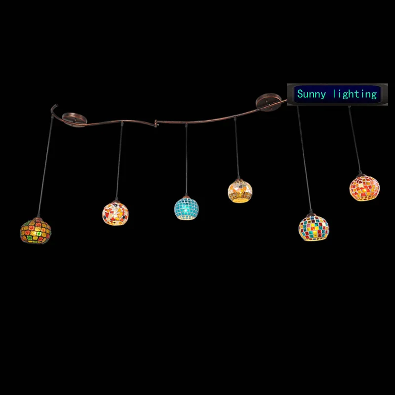 Современные Tiffany LED красочные стеклянные подвесные светильники lustres для столовой