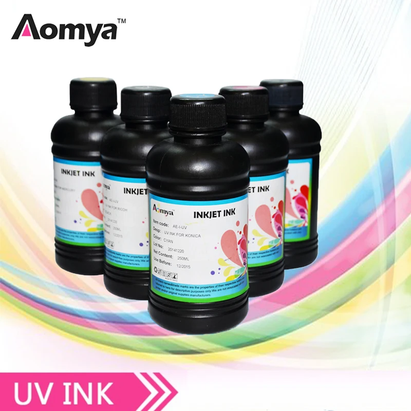 5X250 мл Aomya универсальные светодиодные УФ чернила/УФ чернила для Epson Uv планшетный