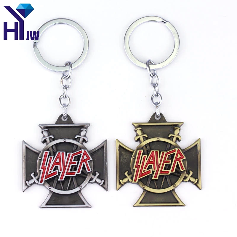 Высокое качество с логотипом Slayer убийца молотить брелок Rock Band Винтаж цепочка для