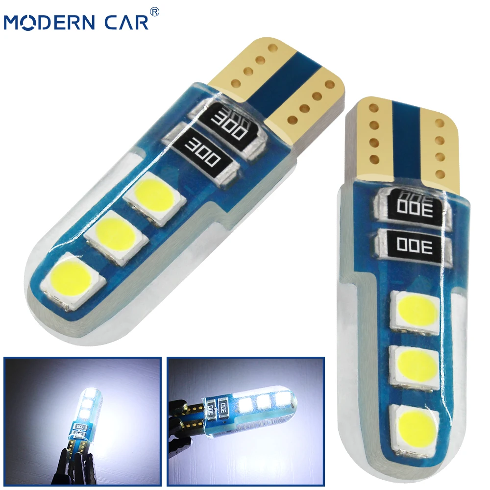 Современные автомобильные светодиодсветодиодный лампы T10 белые 168 194 W5W с