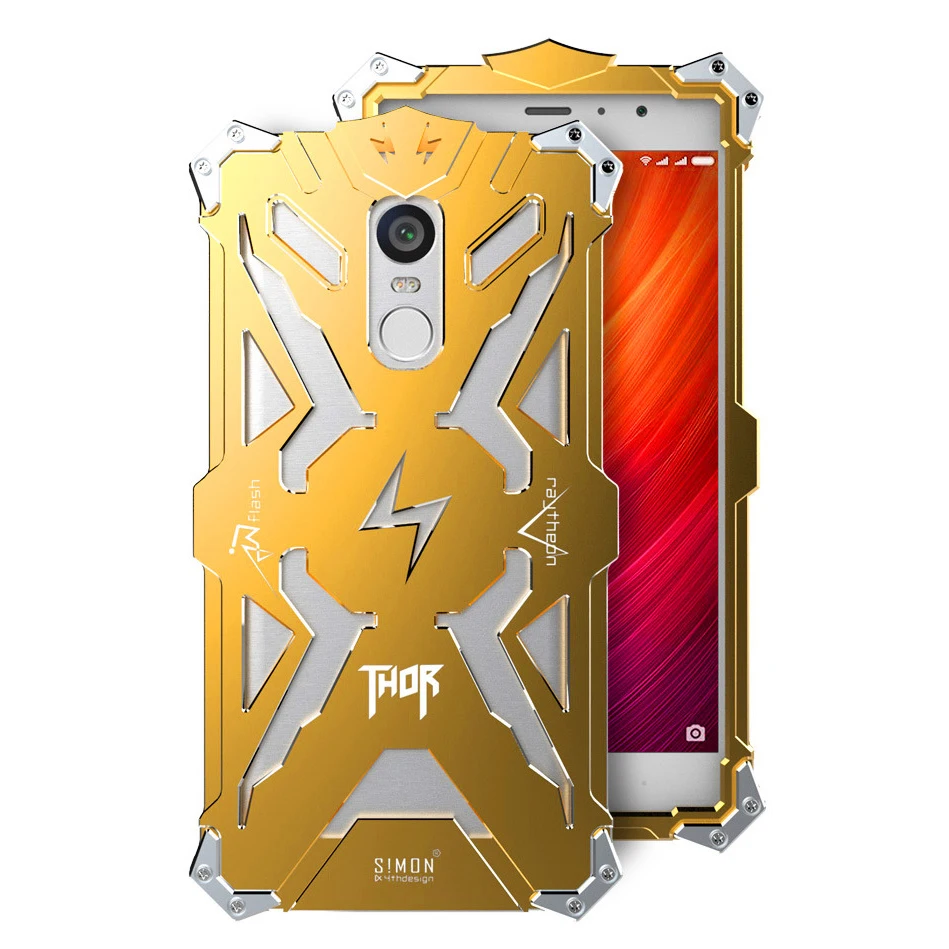 Zimon для Xiaomi Redmi Note 4 Чехол Алюминиевый металлический бронированный телефон с