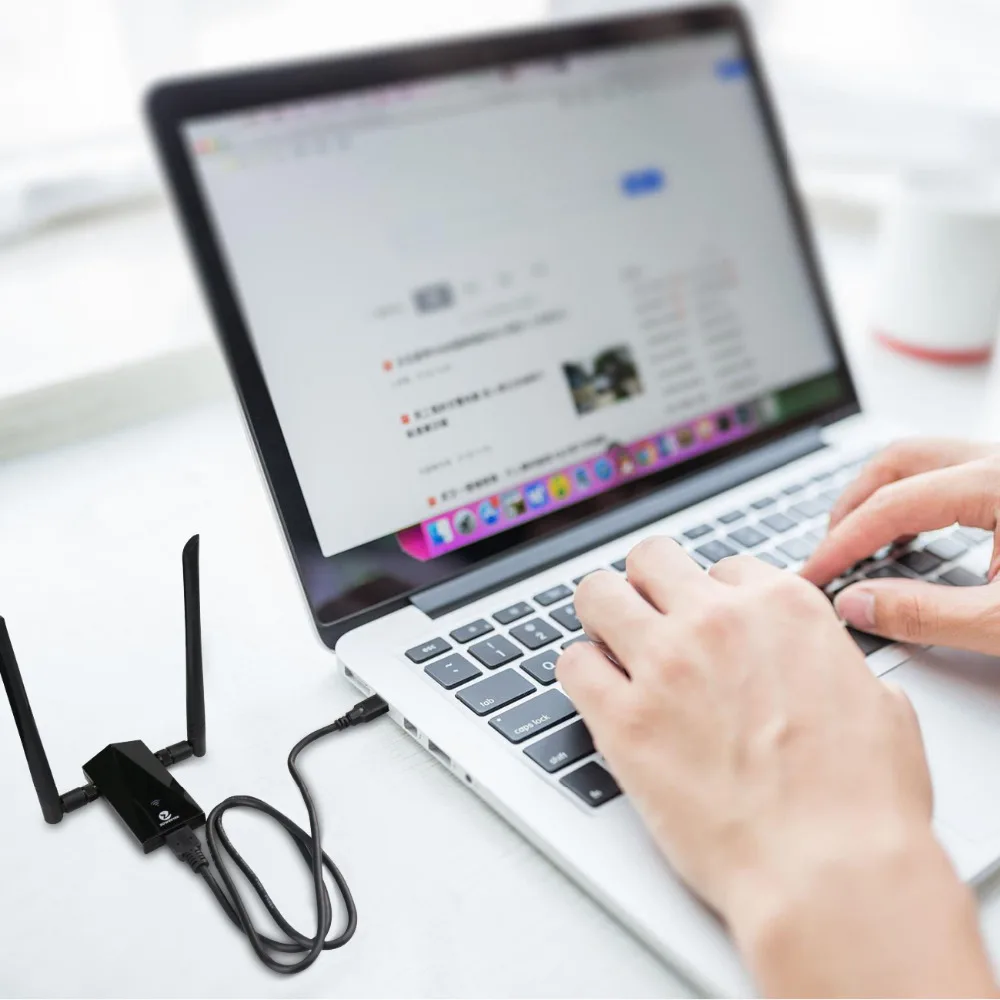 Zoweetek Wifi адаптер USB 3 0 Lan Dongle 2 Антенна ретранслятор 802.11ac 1200 Мбит/с двухдиапазонный