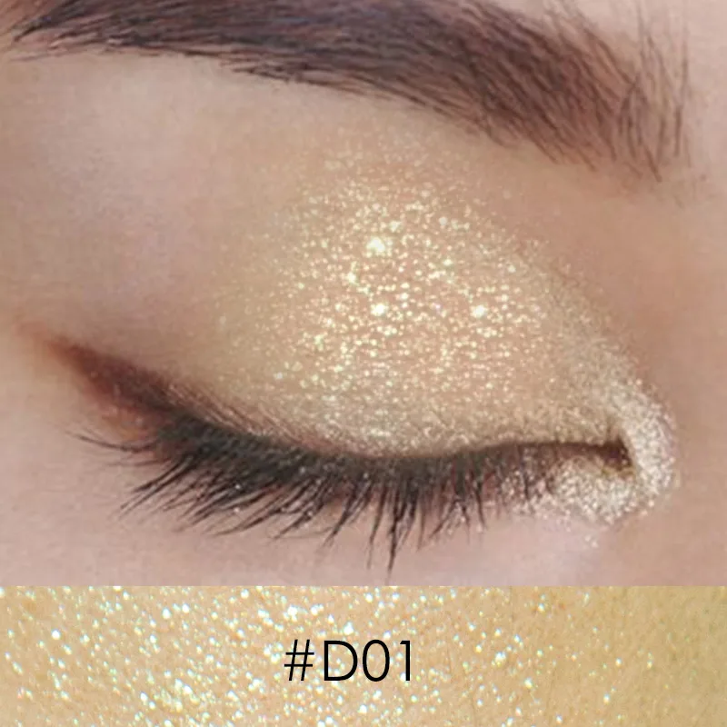 D01 FOCALLURE Shimmer Тени для век одноцветные блестящие пигментированные тени палитра стойкие водонепроницаемые тени для век - Цвет: D01