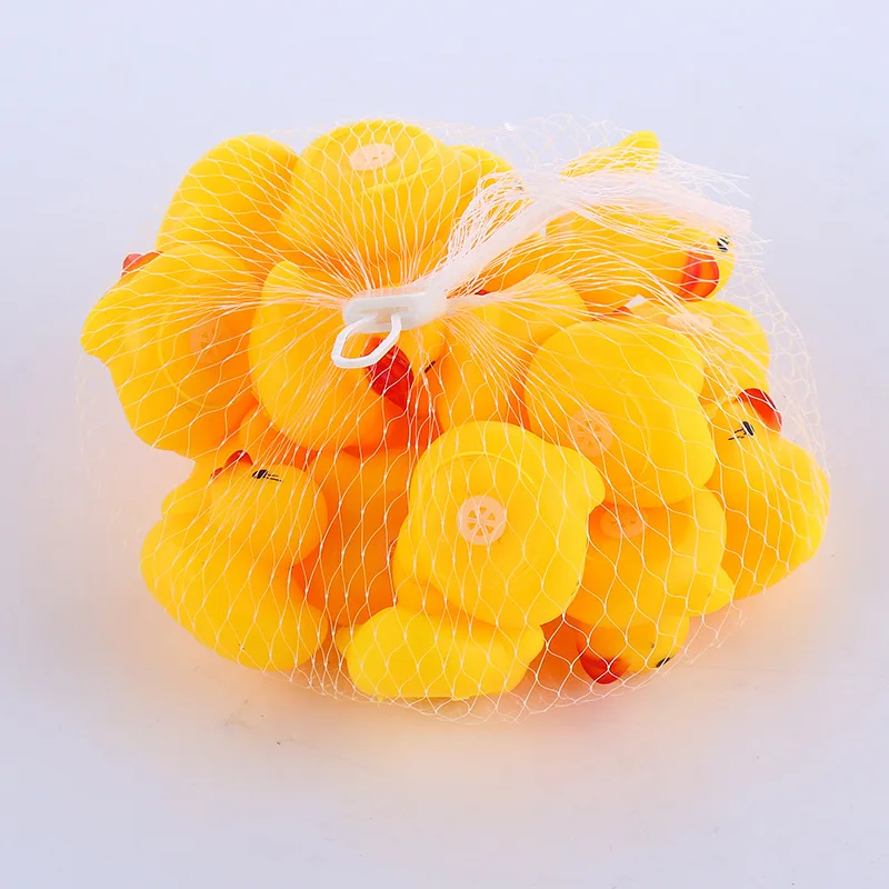 10pcs/lot Little Yellow Ducks Baby Water Bathing Toys Funny Squeezed Sound Mini Shower Float Pure Natural Rubber for Kids | Игрушки и