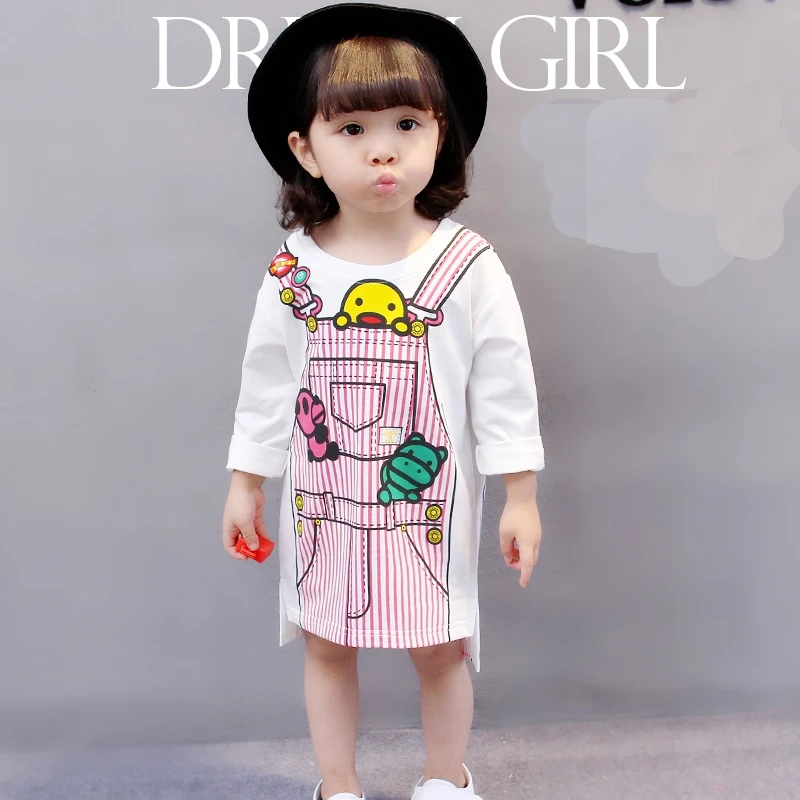 Новая модная весенняя одежда для детей от 1 до 8 лет детская Хлопковое платье с