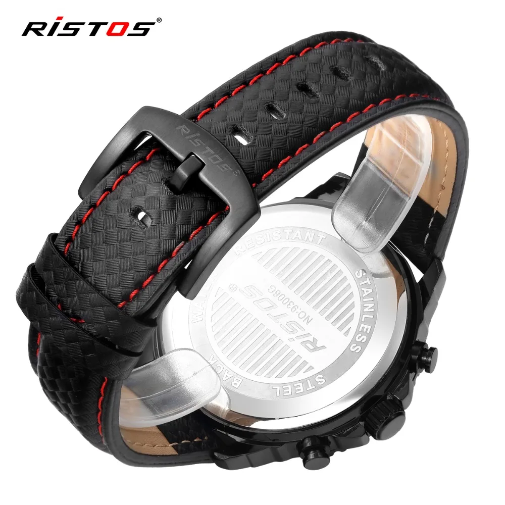 RISTOS спортивные мужские армейские часы с хронографом Модные Аналоговые кварцевые